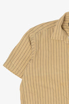 Vintage Beige Pierre Cardin Striped Button Up Shirt (1990s)