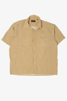 Vintage Beige Pierre Cardin Striped Button Up Shirt (1990s)