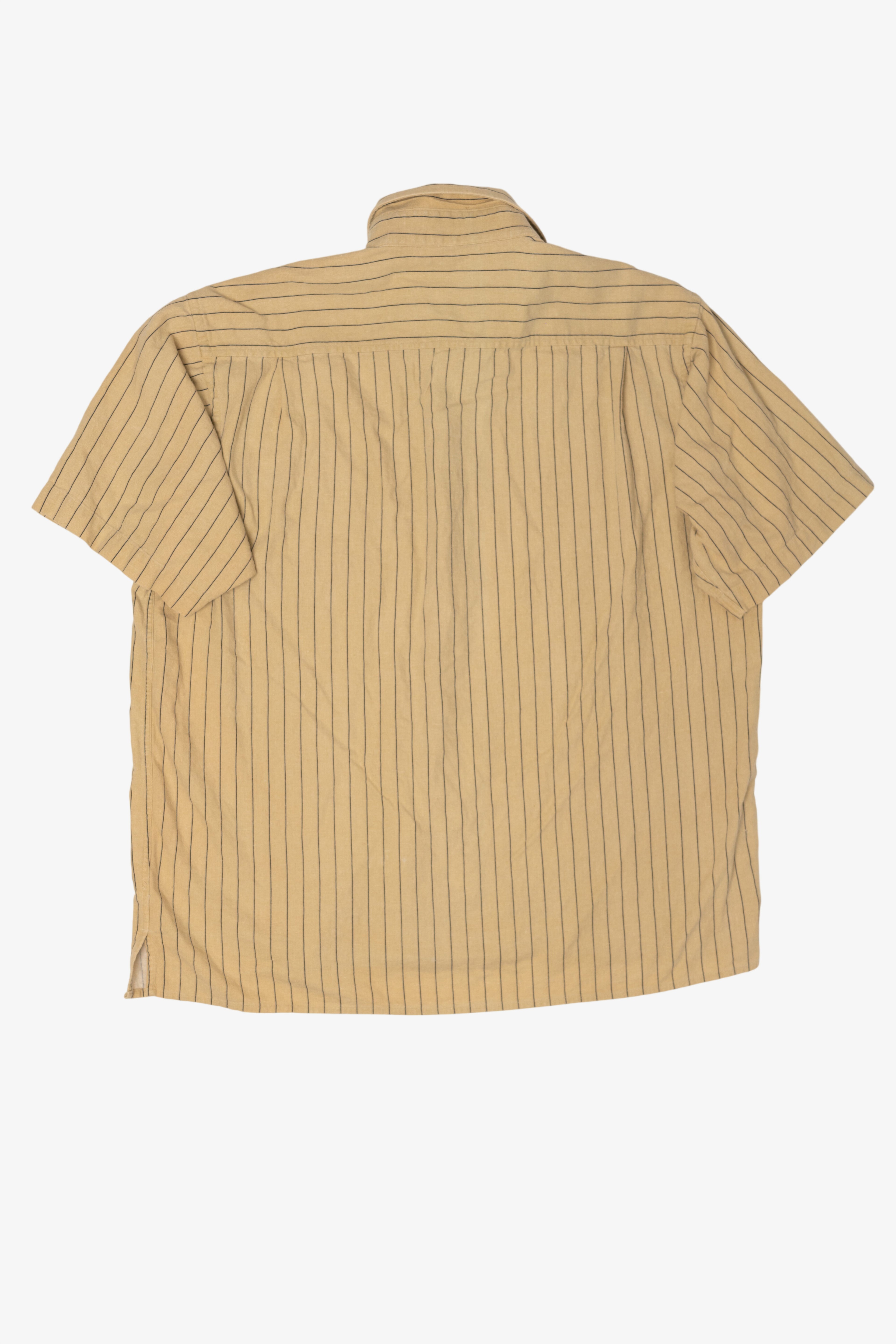 Vintage Beige Pierre Cardin Striped Button Up Shirt (1990s)
