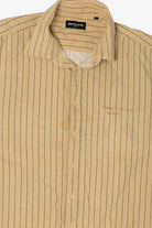 Vintage Beige Pierre Cardin Striped Button Up Shirt (1990s)