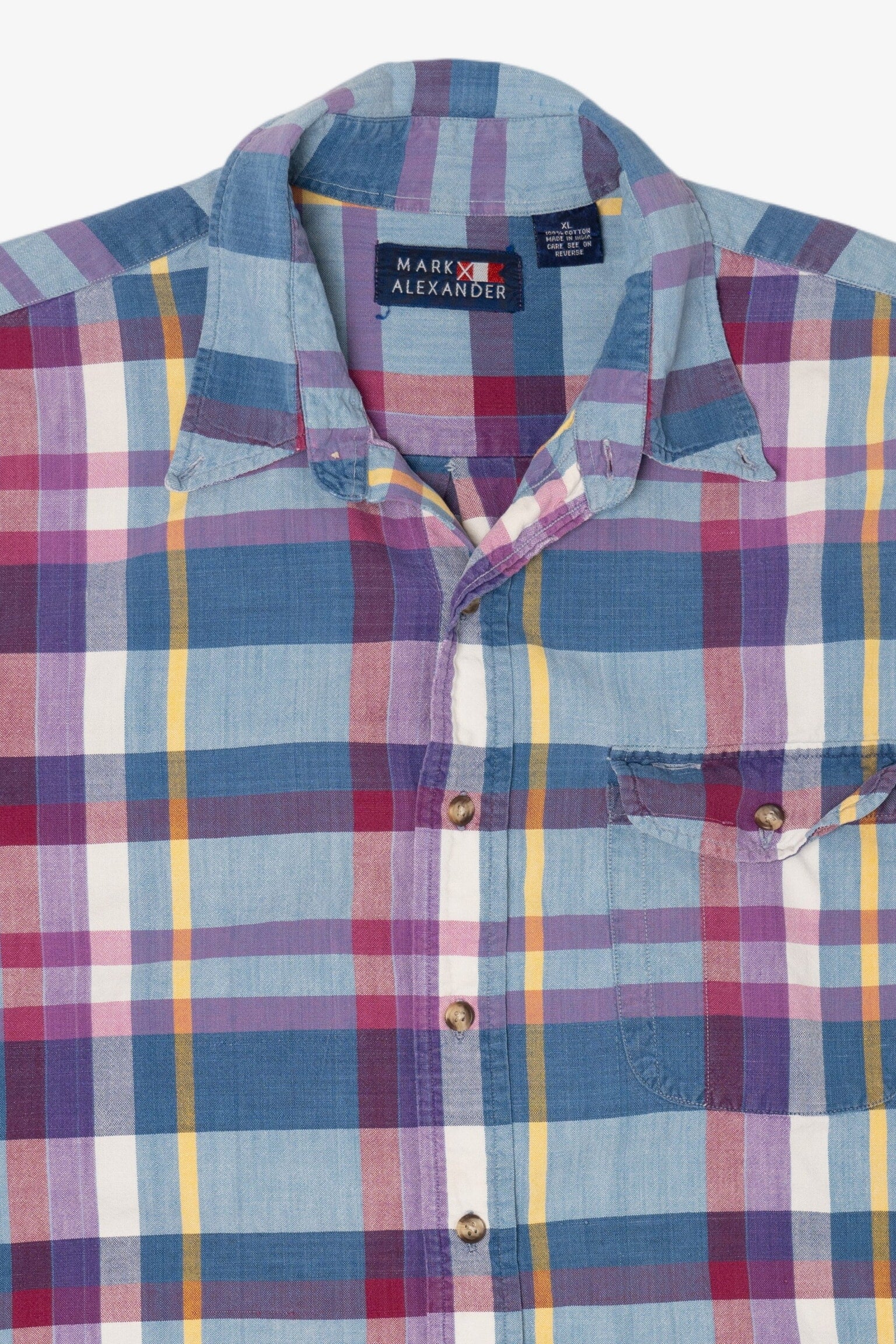 Mark Alexander Blue And Red Plaid Button Up Shirt