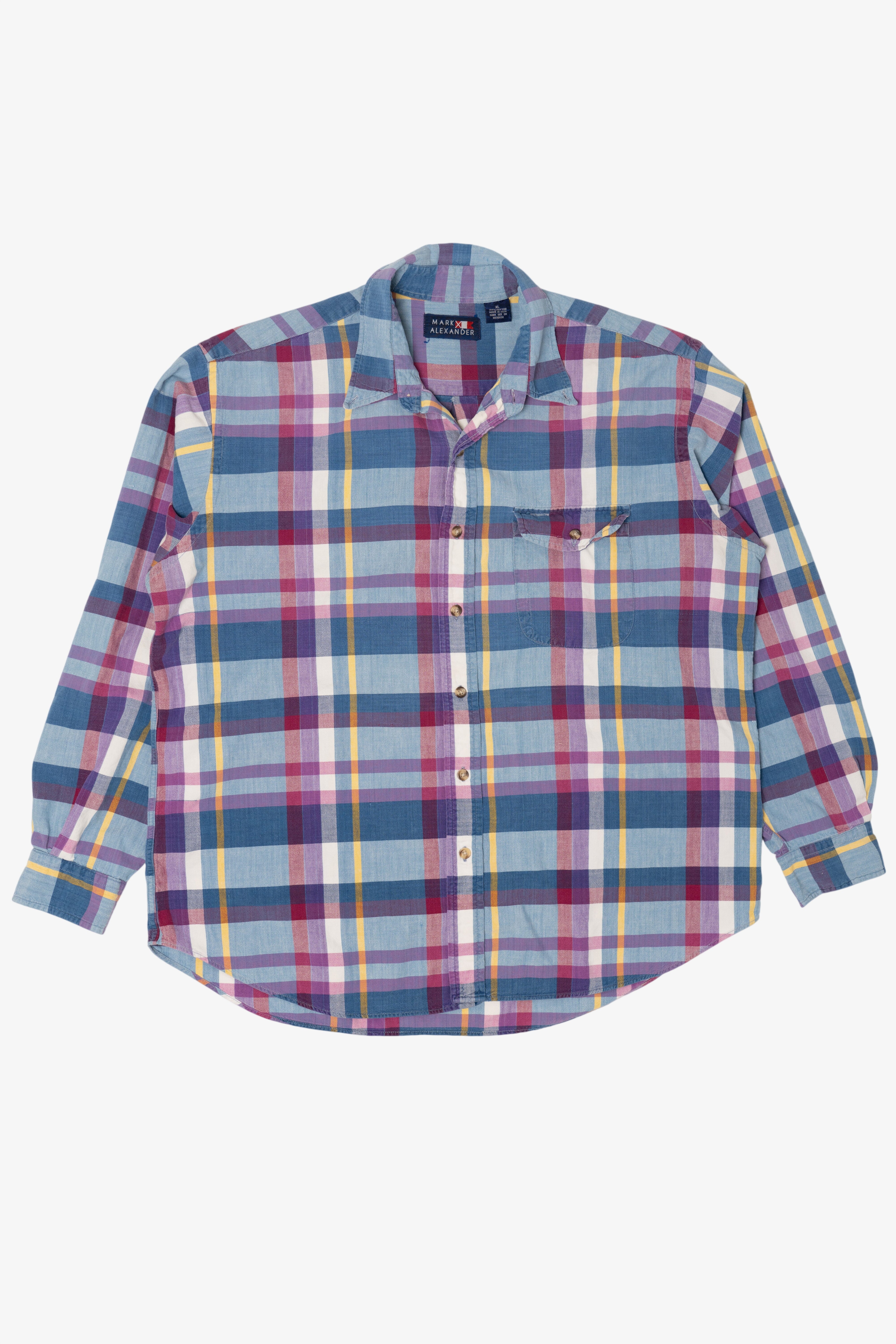 Mark Alexander Blue And Red Plaid Button Up Shirt