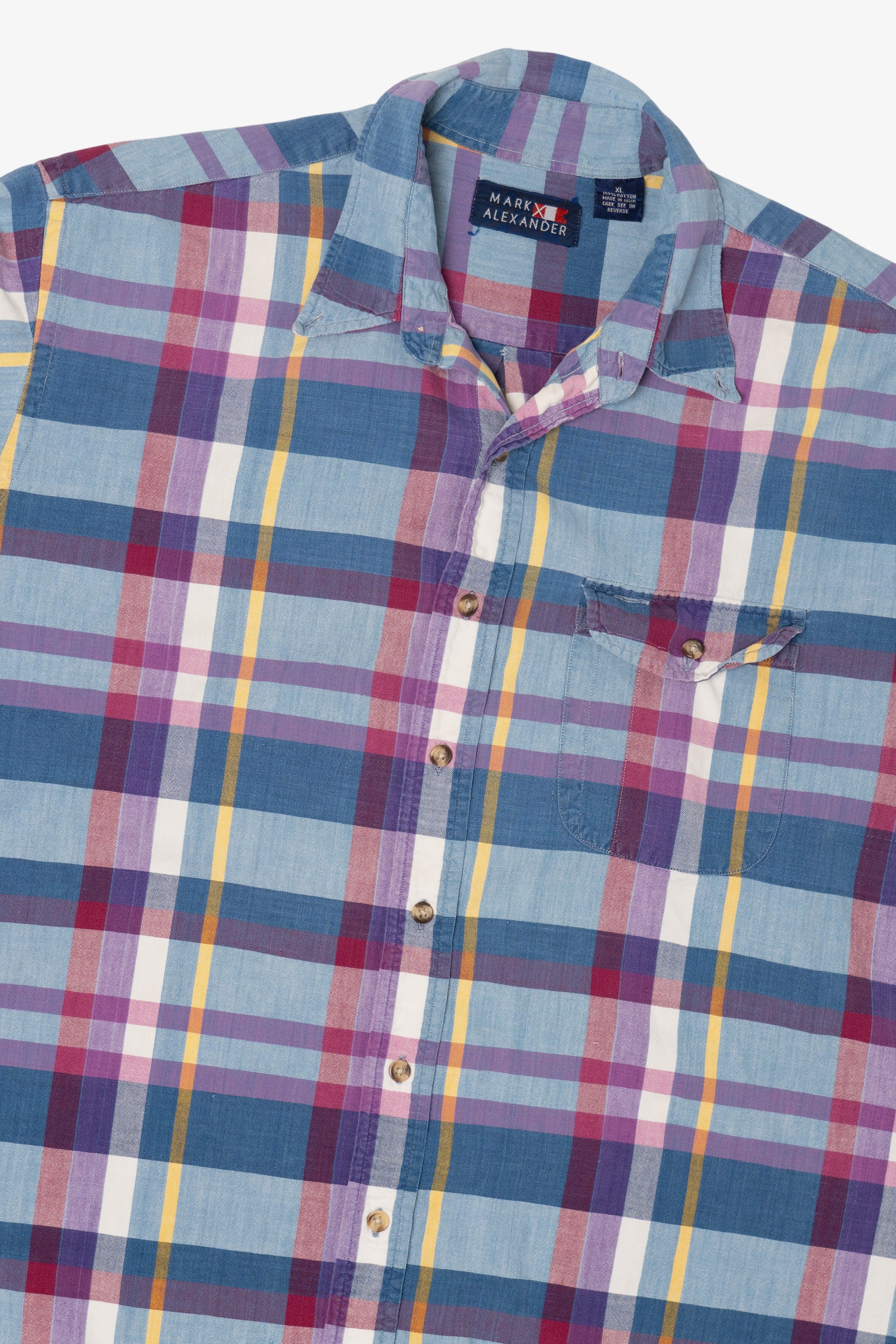 Mark Alexander Blue And Red Plaid Button Up Shirt