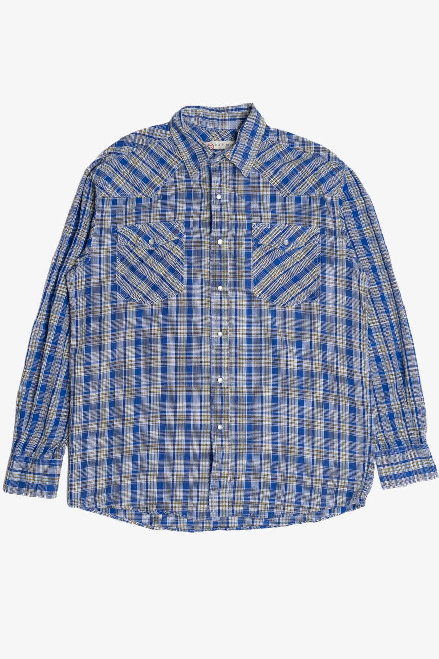 Roper Blue Plaid Button Up Shirt 1187