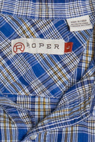 Roper Blue Plaid Button Up Shirt 1187