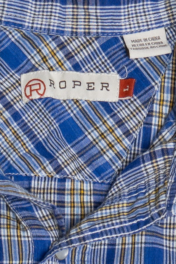 Roper Blue Plaid Button Up Shirt 1187