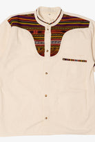Beige Guayabera Button Up Shirt