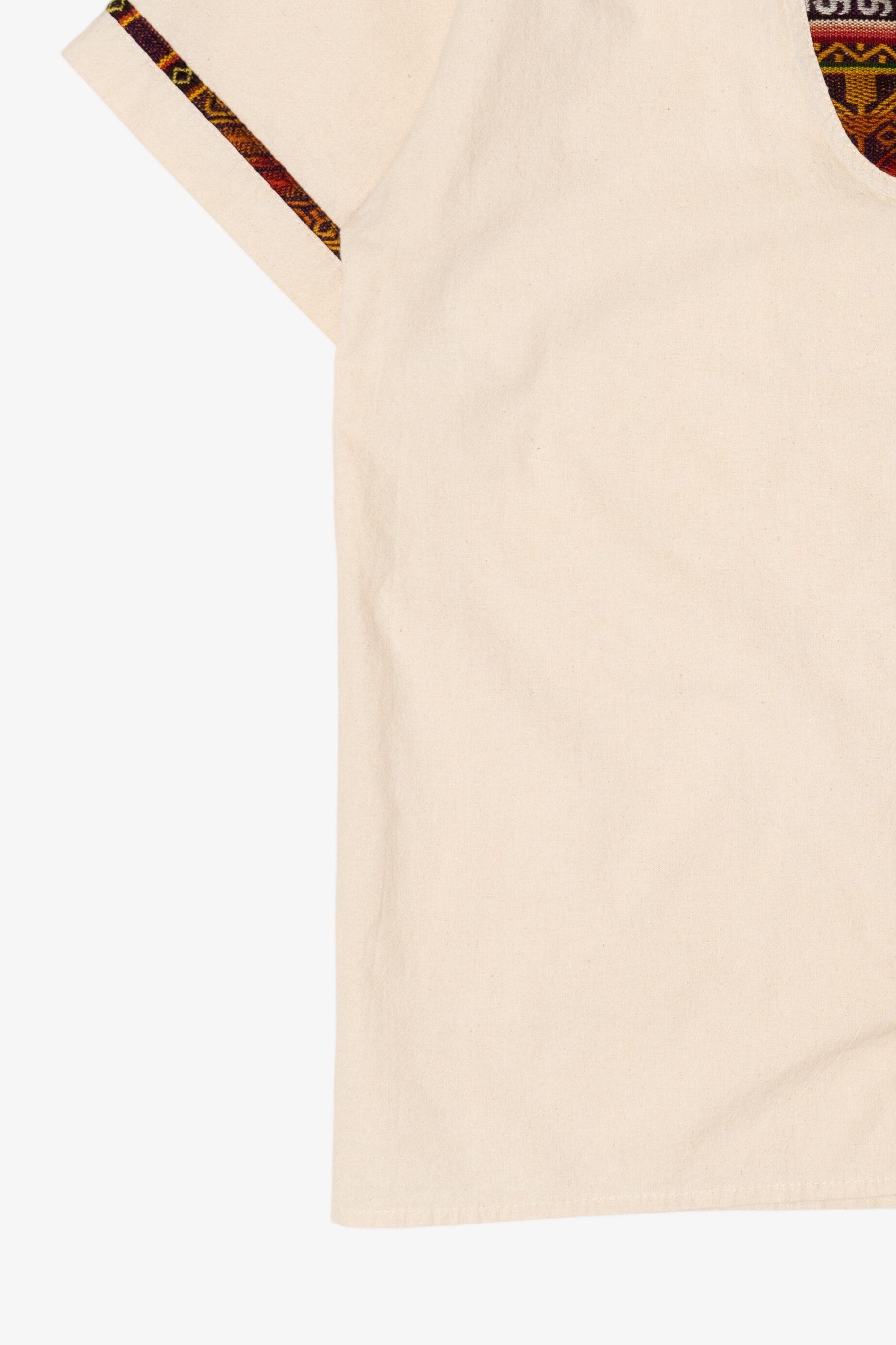 Beige Guayabera Button Up Shirt