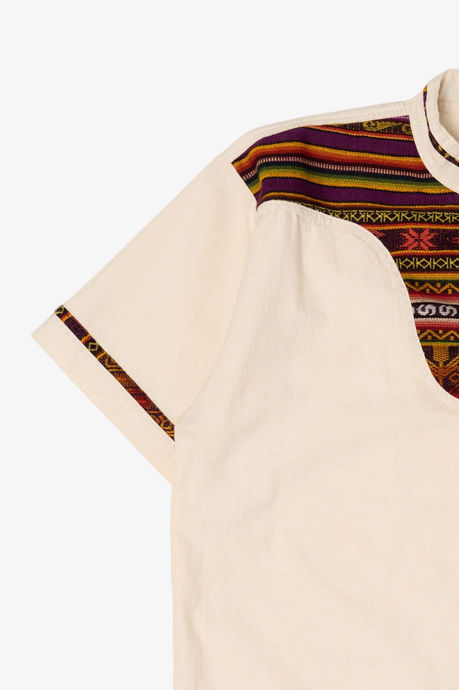 Beige Guayabera Button Up Shirt
