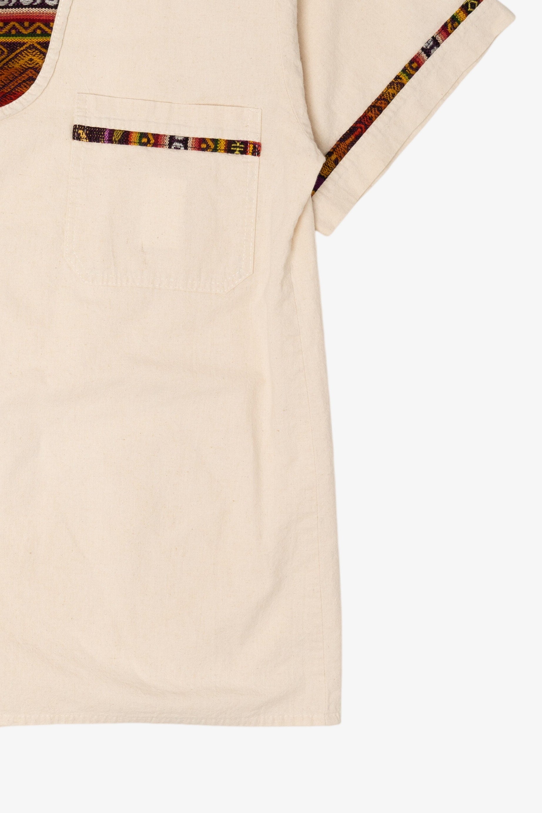 Beige Guayabera Button Up Shirt