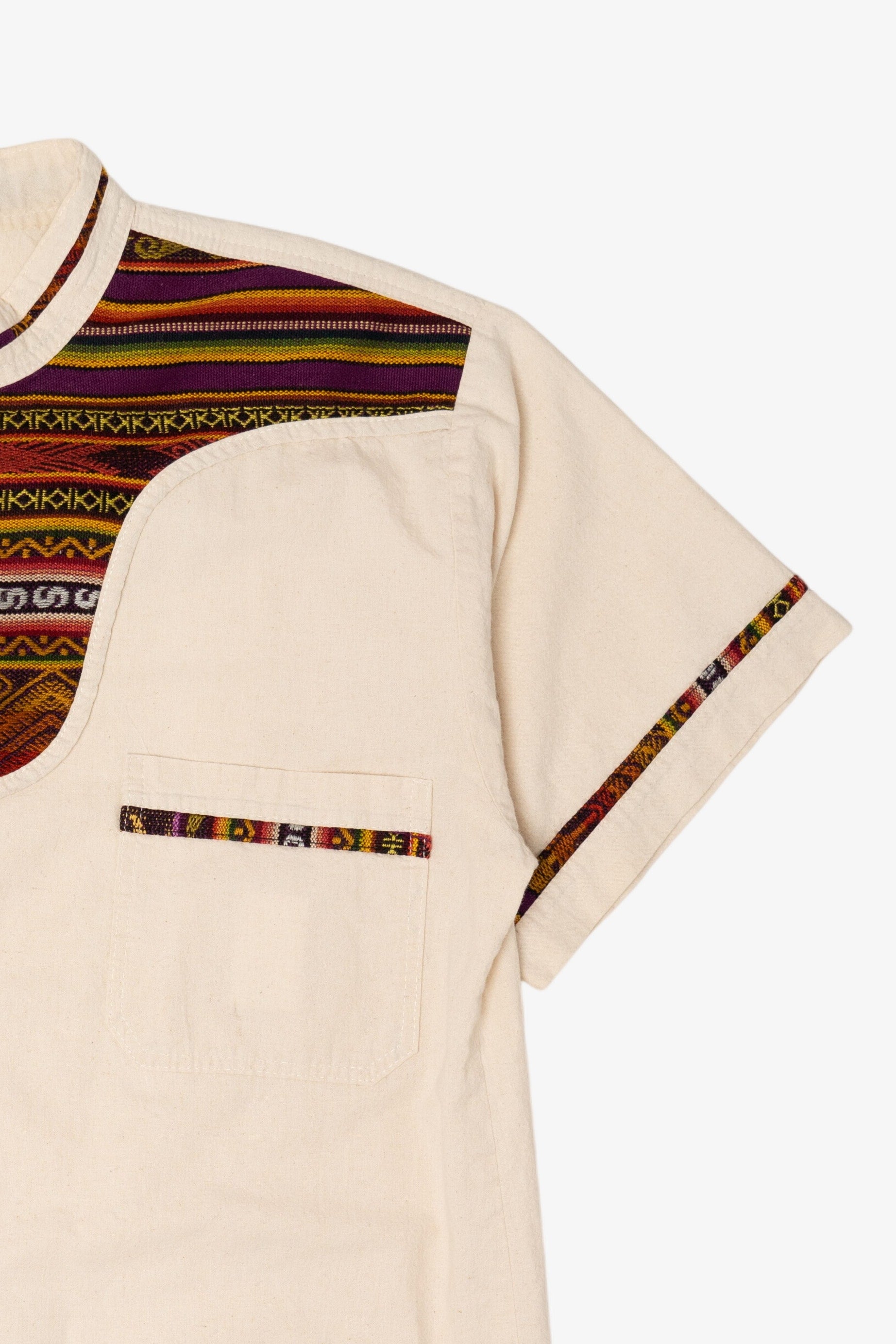 Beige Guayabera Button Up Shirt