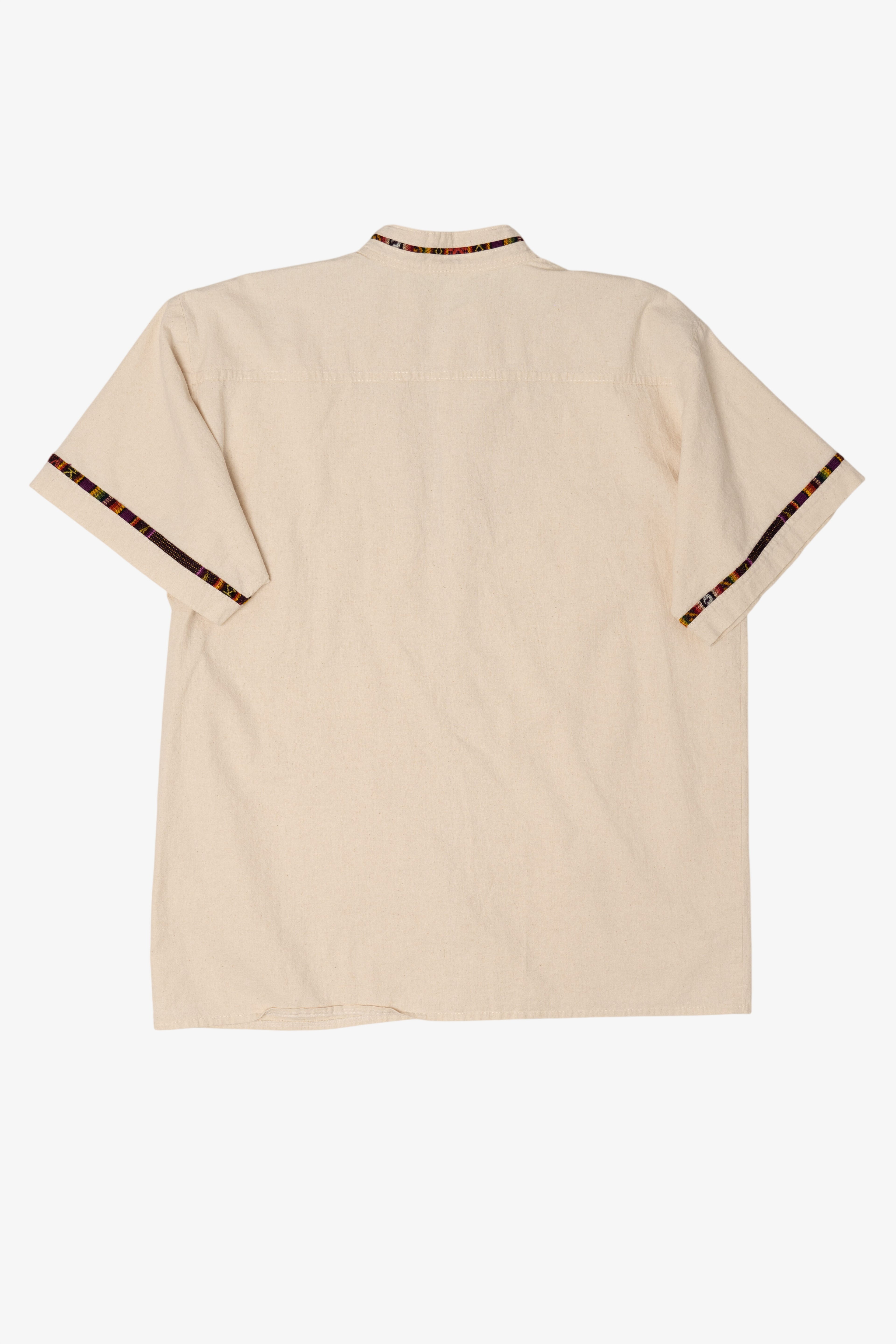 Beige Guayabera Button Up Shirt