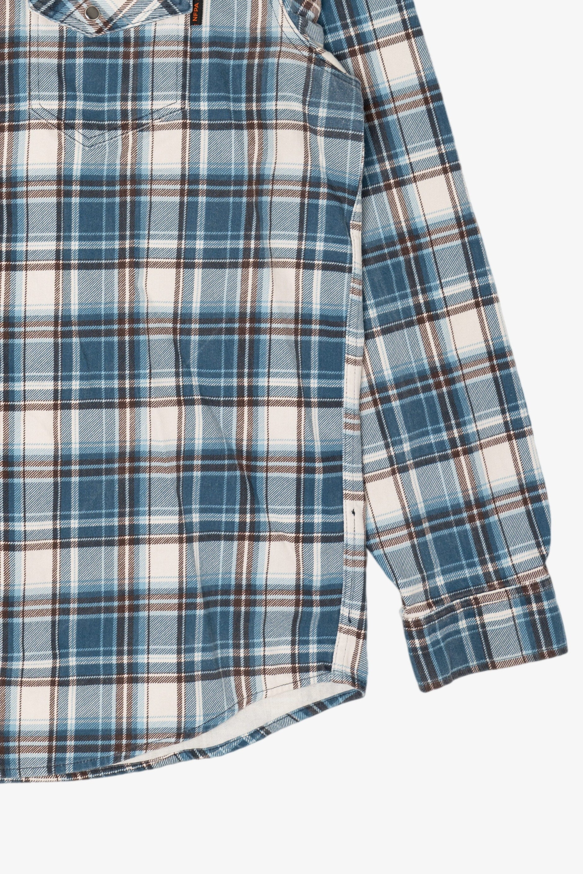 Blue Plaid Cody James Flame Resistant Button Up Shirt (2010s)