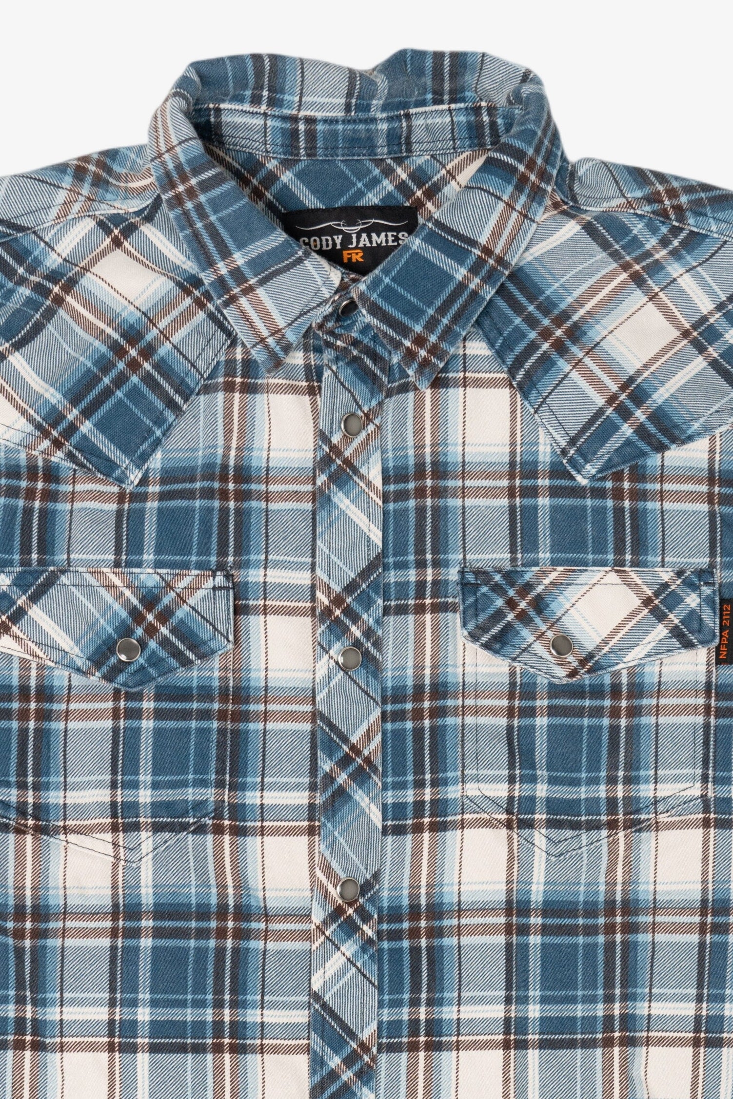 Blue Plaid Cody James Flame Resistant Button Up Shirt (2010s)