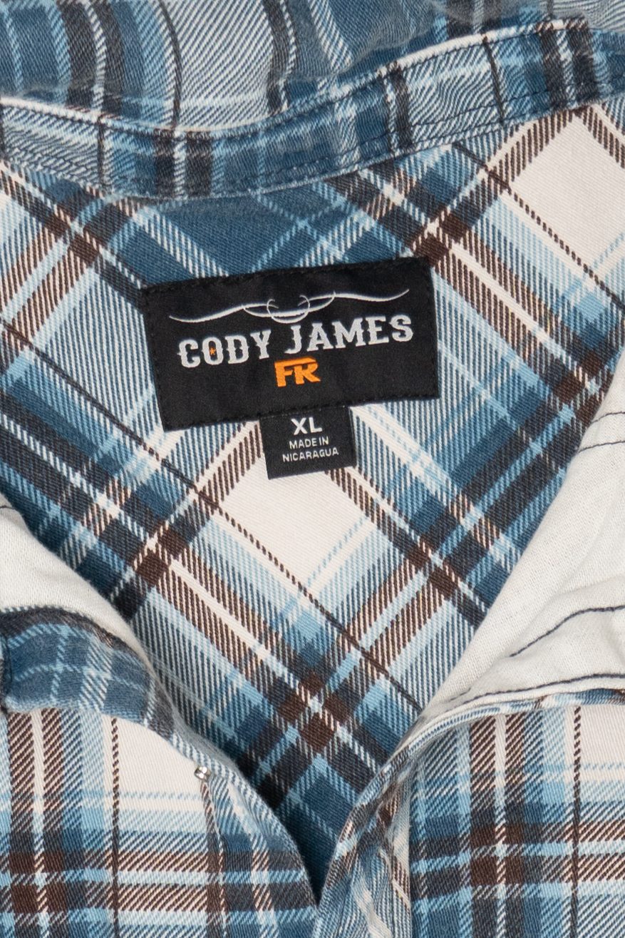 Blue Plaid Cody James Flame Resistant Button Up Shirt (2010s)