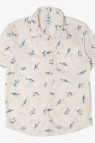 White Sonoma Shark Pattern Button Up Shirt (2010s)