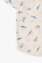 White Sonoma Shark Pattern Button Up Shirt (2010s)