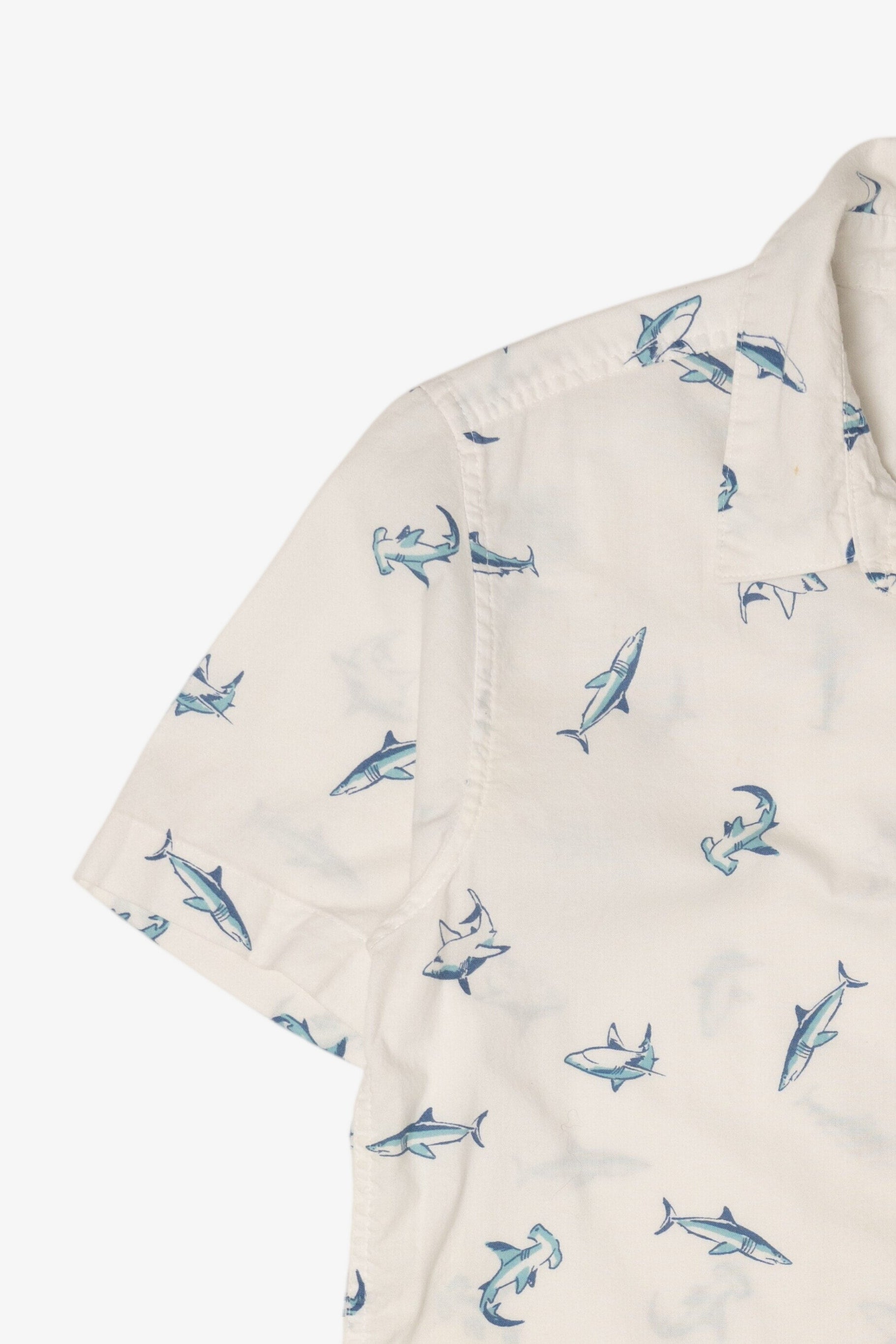 White Sonoma Shark Pattern Button Up Shirt (2010s)
