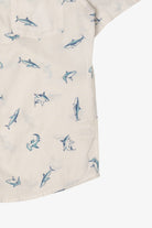 White Sonoma Shark Pattern Button Up Shirt (2010s)