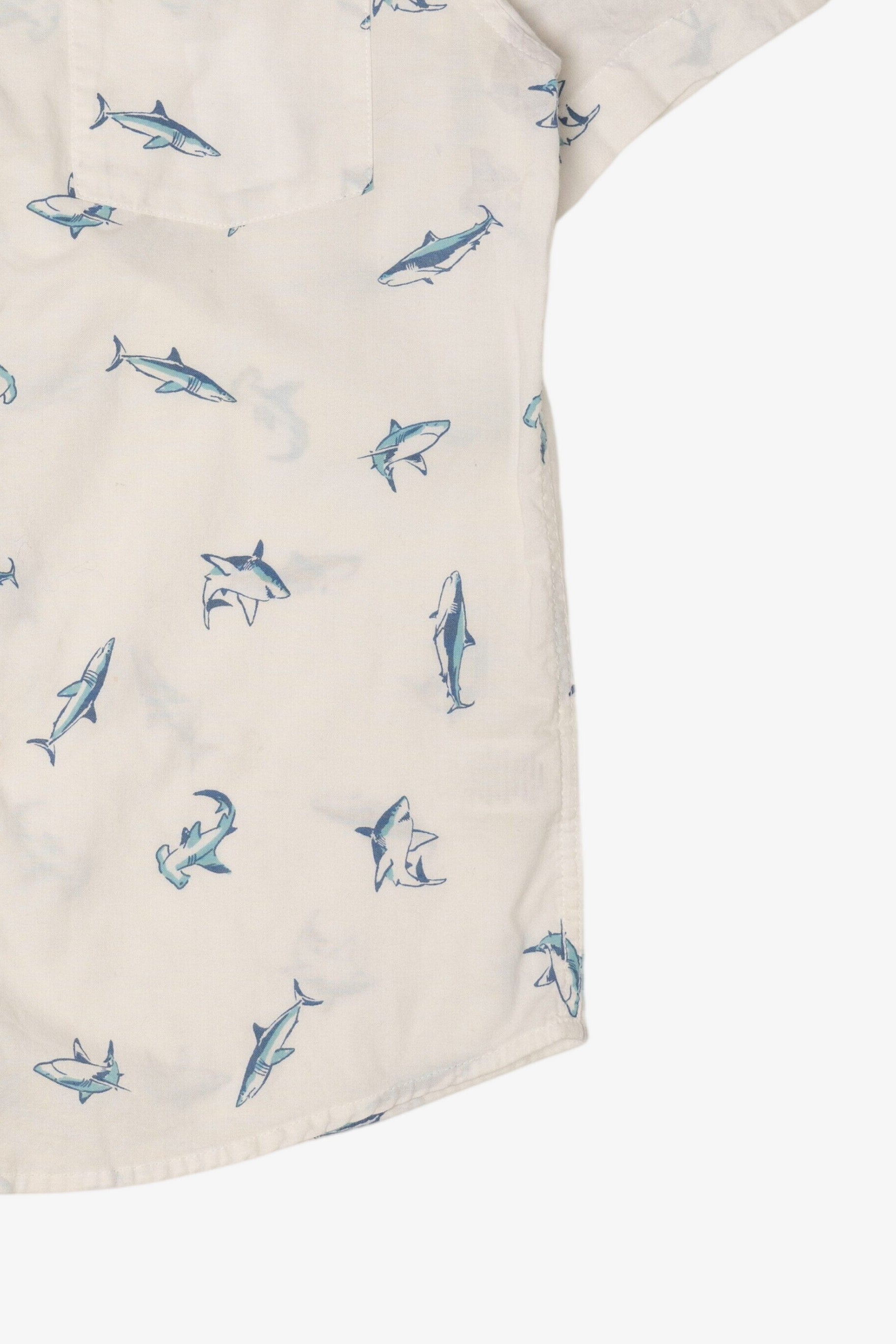 White Sonoma Shark Pattern Button Up Shirt (2010s)