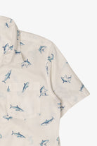 White Sonoma Shark Pattern Button Up Shirt (2010s)