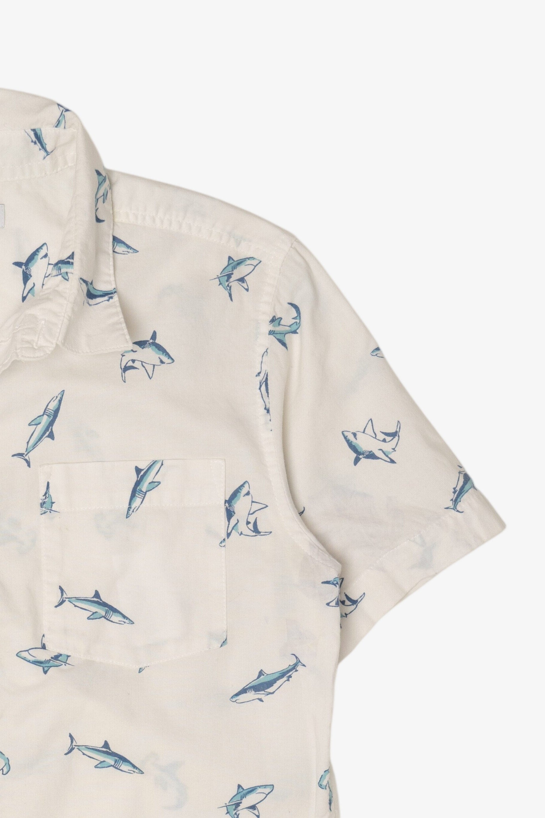 White Sonoma Shark Pattern Button Up Shirt (2010s)