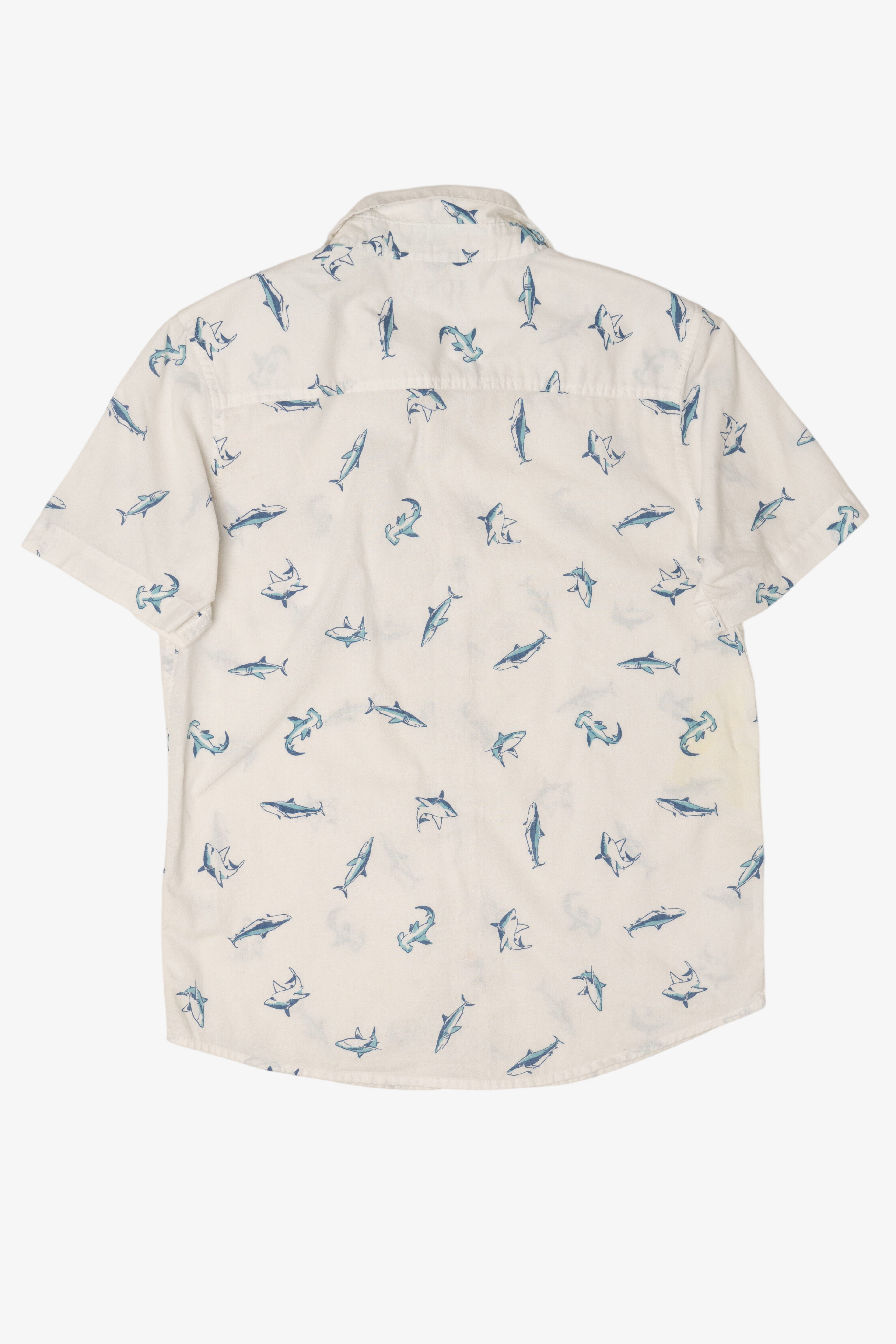 White Sonoma Shark Pattern Button Up Shirt (2010s)