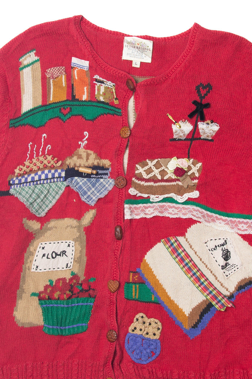 Vintage Susan Bristol Cooking Button Up Sweater (1990s)