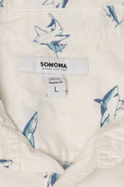 White Sonoma Shark Pattern Button Up Shirt (2010s)