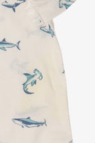 White Sonoma Shark Pattern Button Up Shirt (2010s)