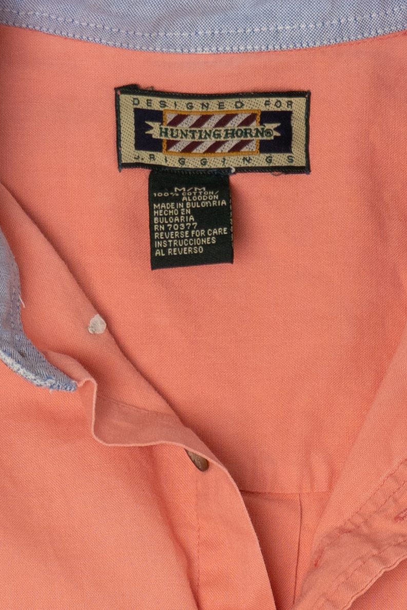 Vintage Peach Hunting Horn Button Up Shirt (1990s)