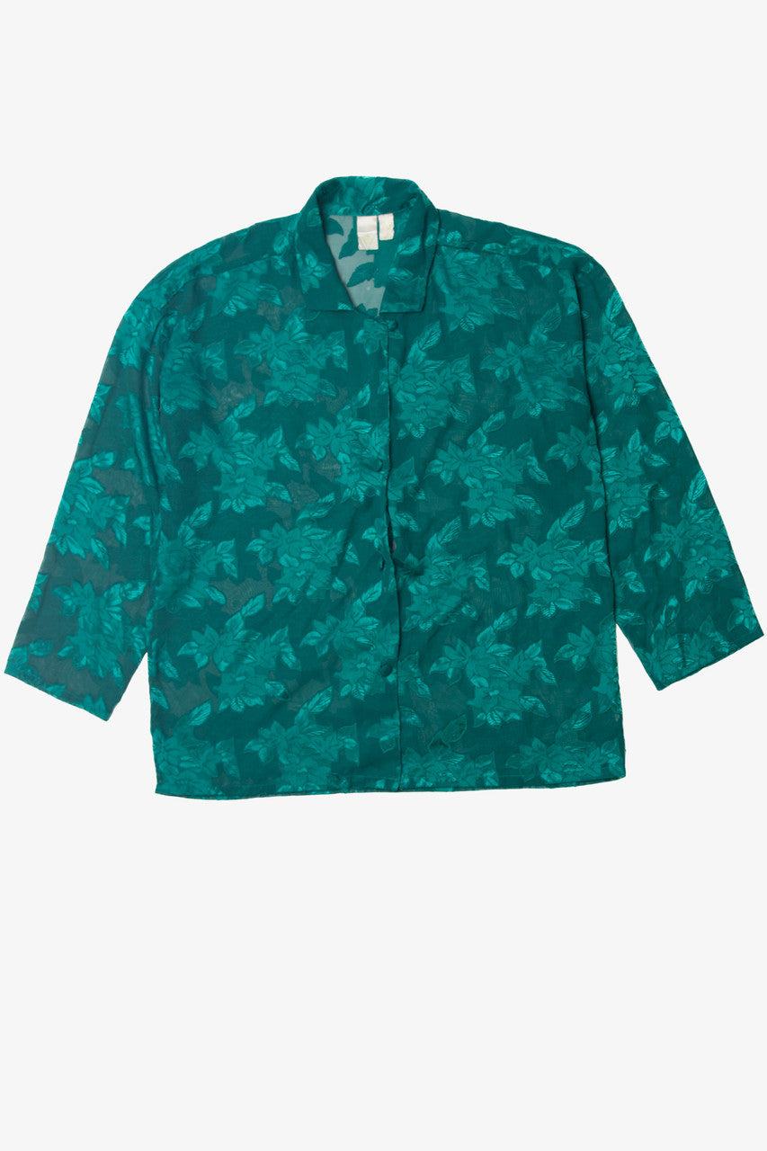 Vintage Victoria's Secret Floral Mesh Button Up Shirt (1980s)
