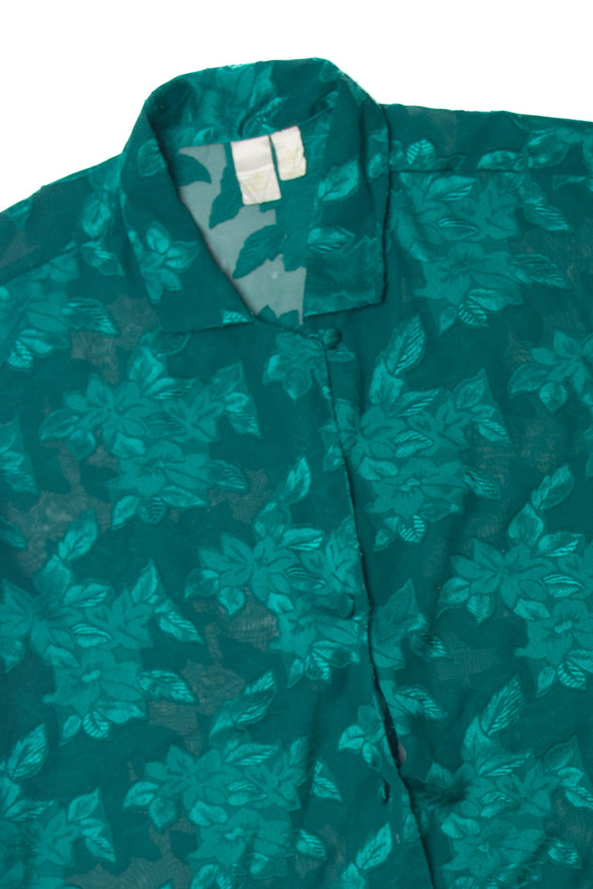 Vintage Victoria's Secret Floral Mesh Button Up Shirt (1980s)