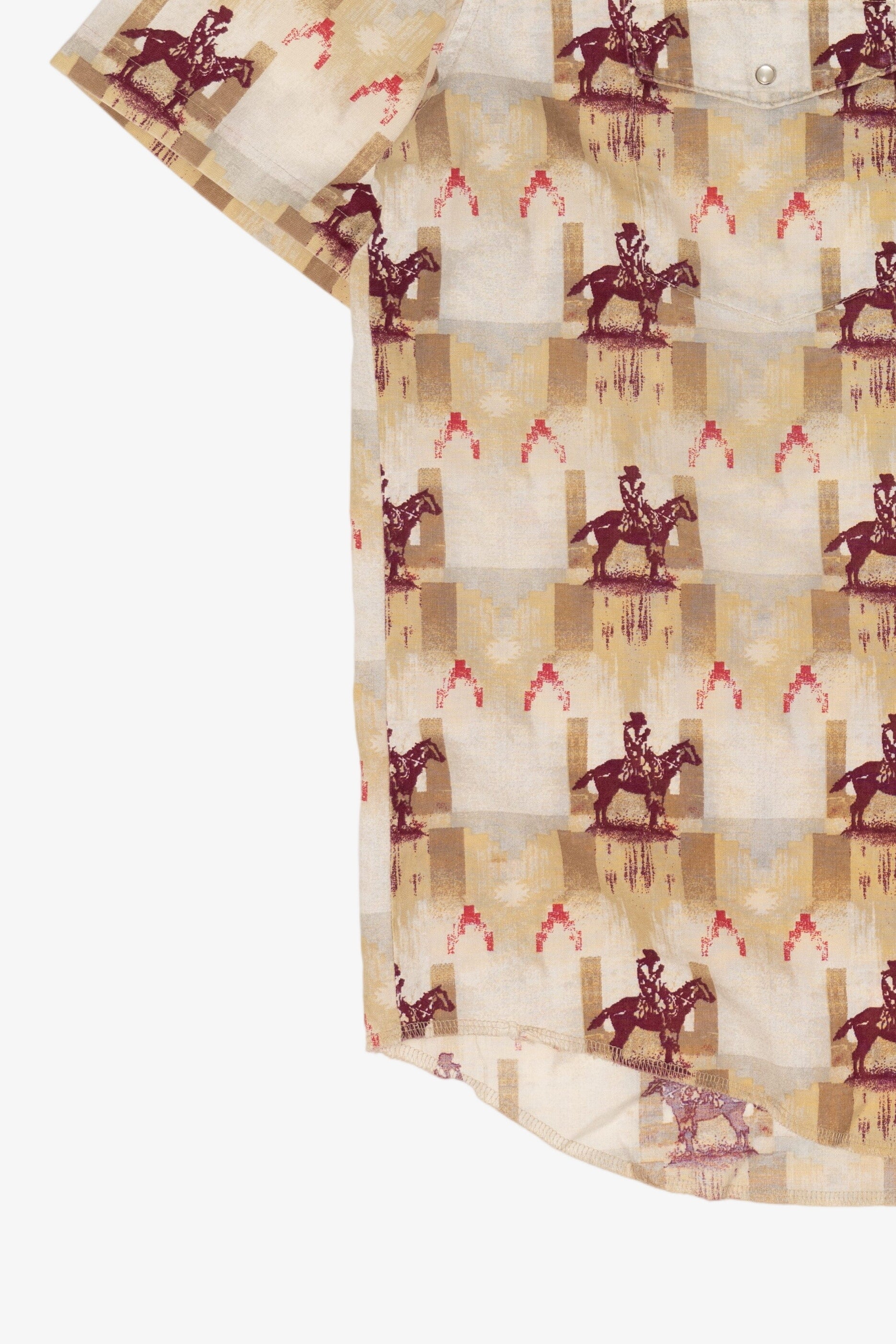 Vintage Beige Wrangler Western Button Up Shirt (1990s)