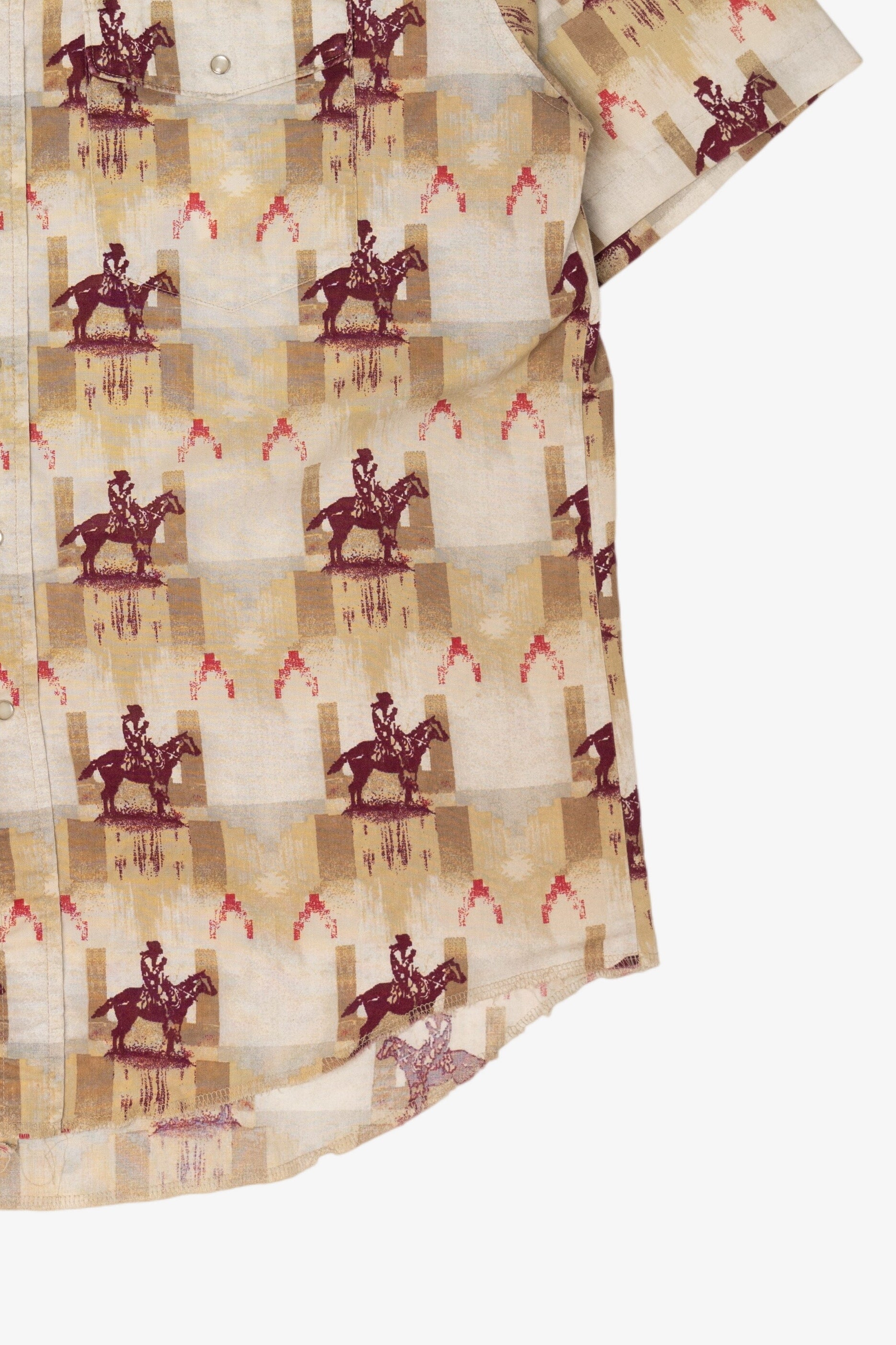 Vintage Beige Wrangler Western Button Up Shirt (1990s)