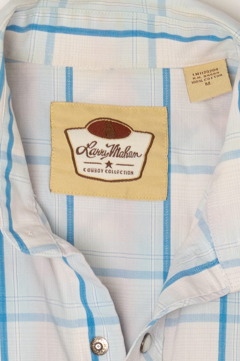 Vintage Larry Mahan Plaid Button Up Shirt (1990s)