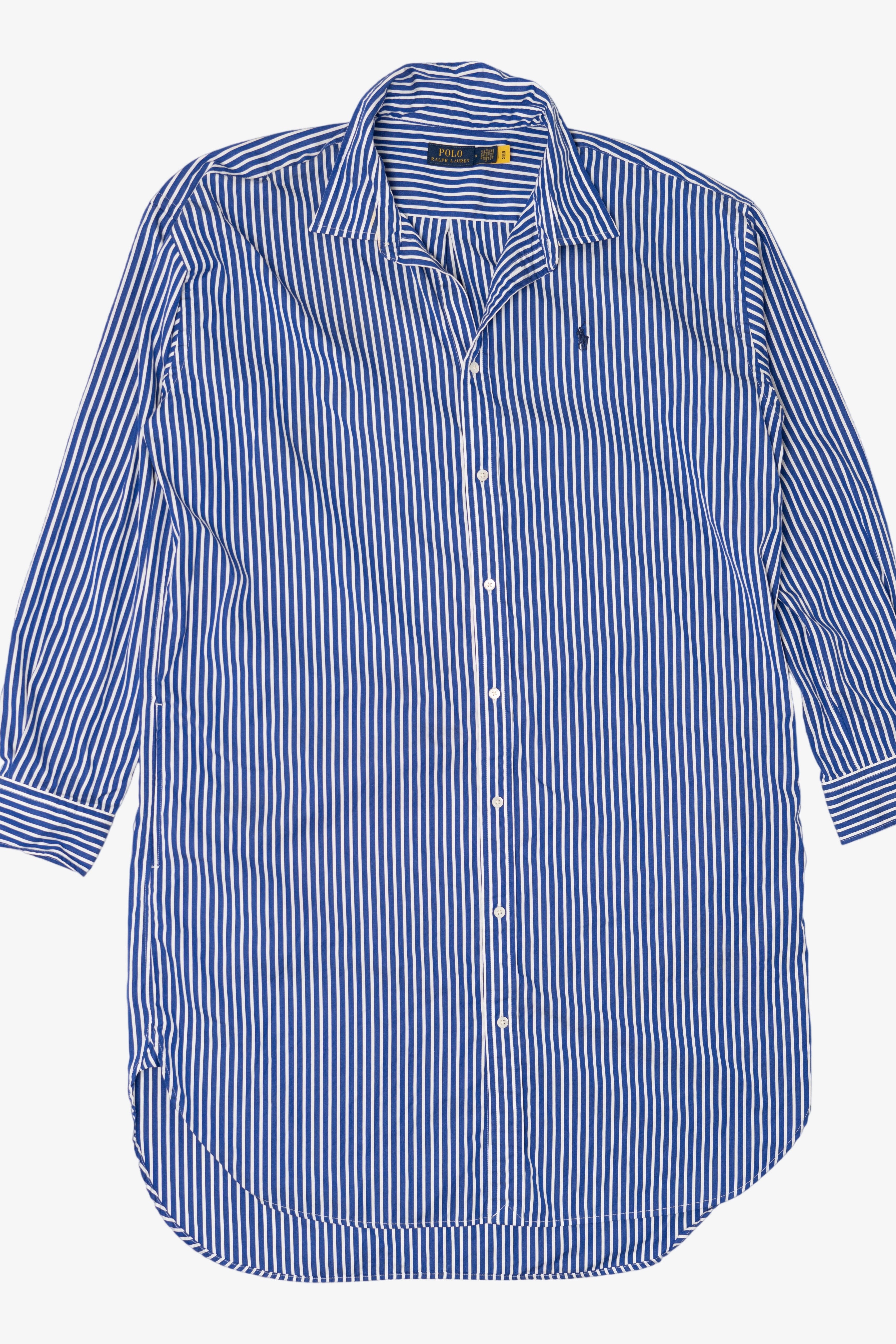 Blue Striped Polo By Ralph Lauren Long Button Up Shirt Dress (2020s) – Ragstock