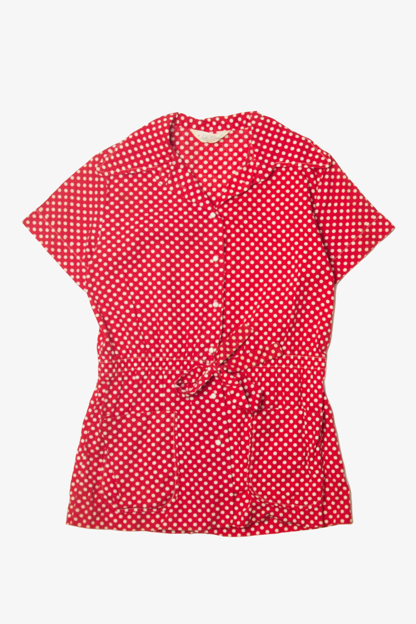Vintage  Judy Bond Polka Dot Button Up Shirt