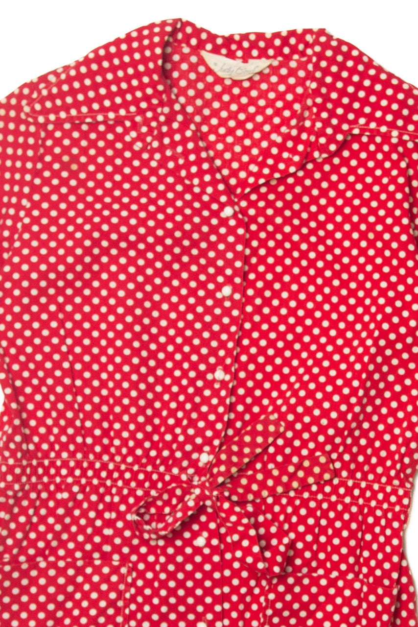 Vintage  Judy Bond Polka Dot Button Up Shirt
