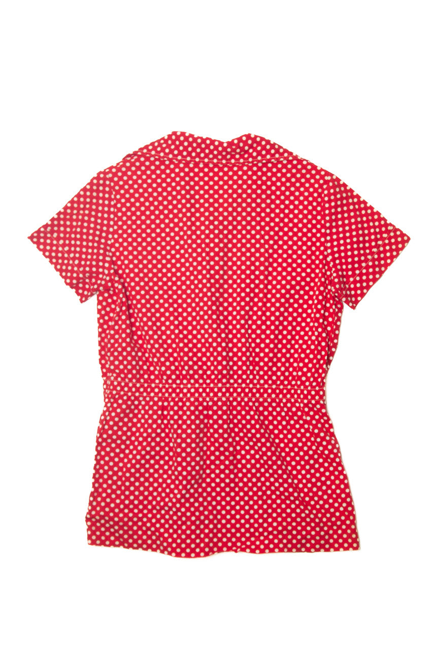 Vintage  Judy Bond Polka Dot Button Up Shirt
