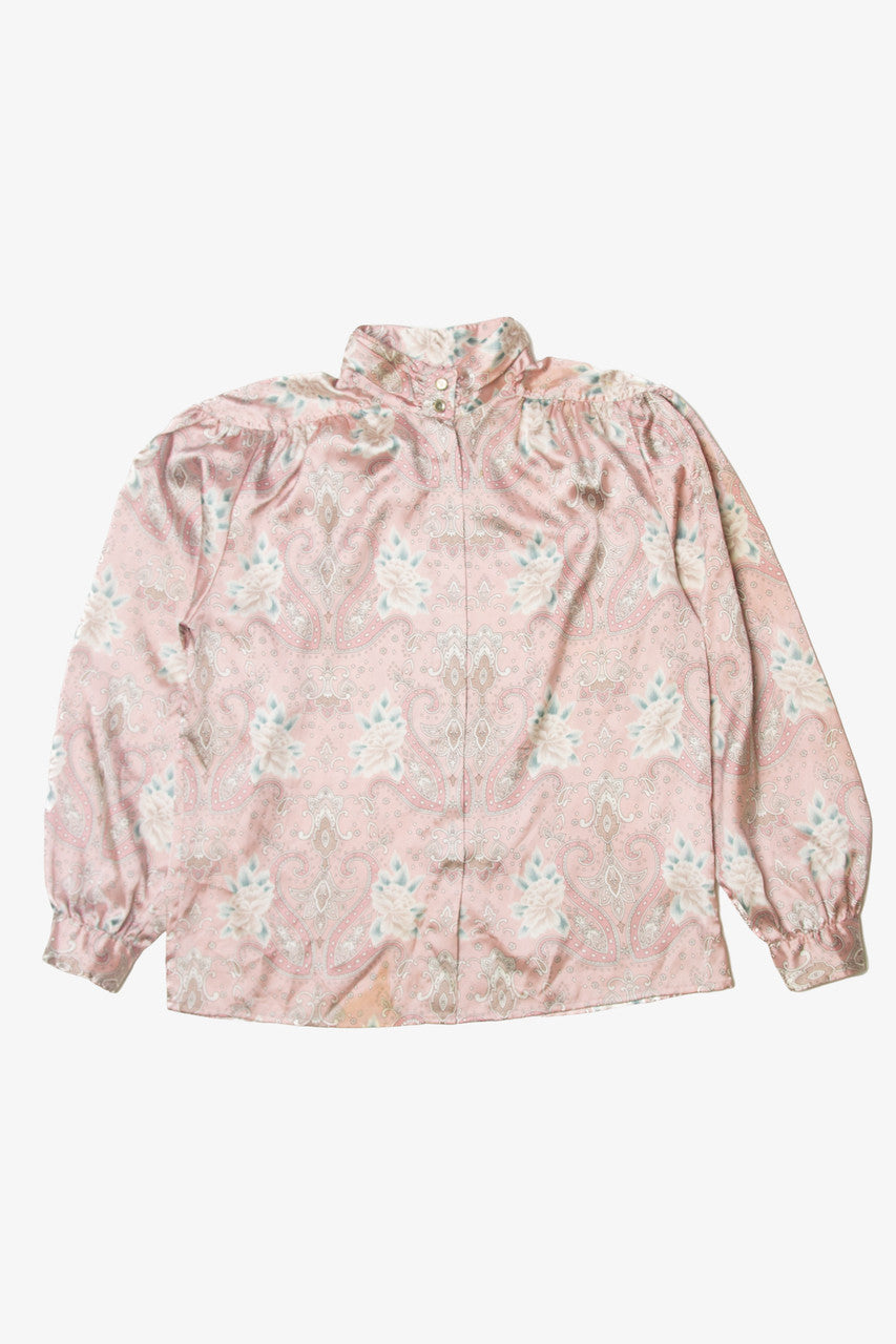 Vintage  Silk Patterned Button Up Shirt