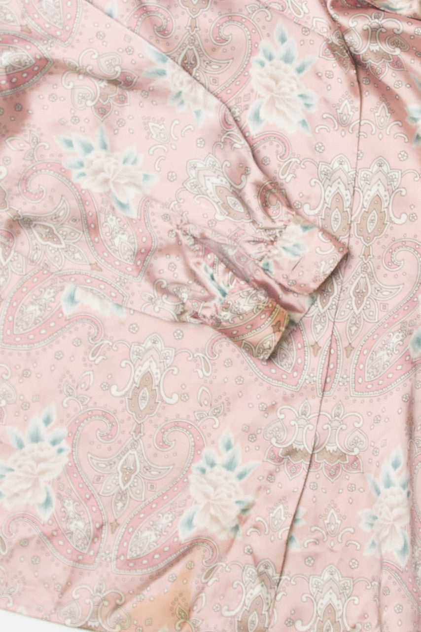 Vintage  Silk Patterned Button Up Shirt