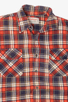 Vintage Distressed Red Anthony's Button Up Flannel Shirt (1970s)