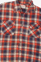 Vintage Distressed Red Anthony's Button Up Flannel Shirt (1970s)