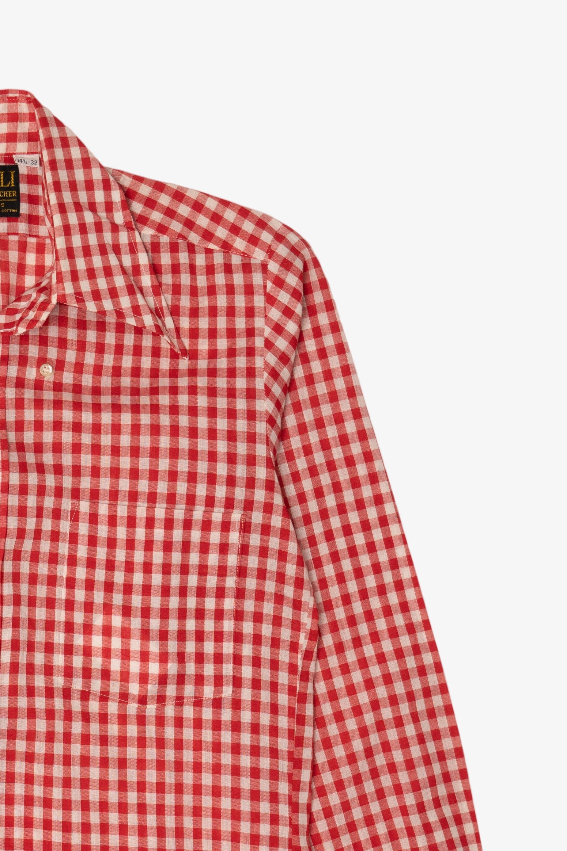 Vintage Red Checkered Ronelli Button Up Shirt (1970s)