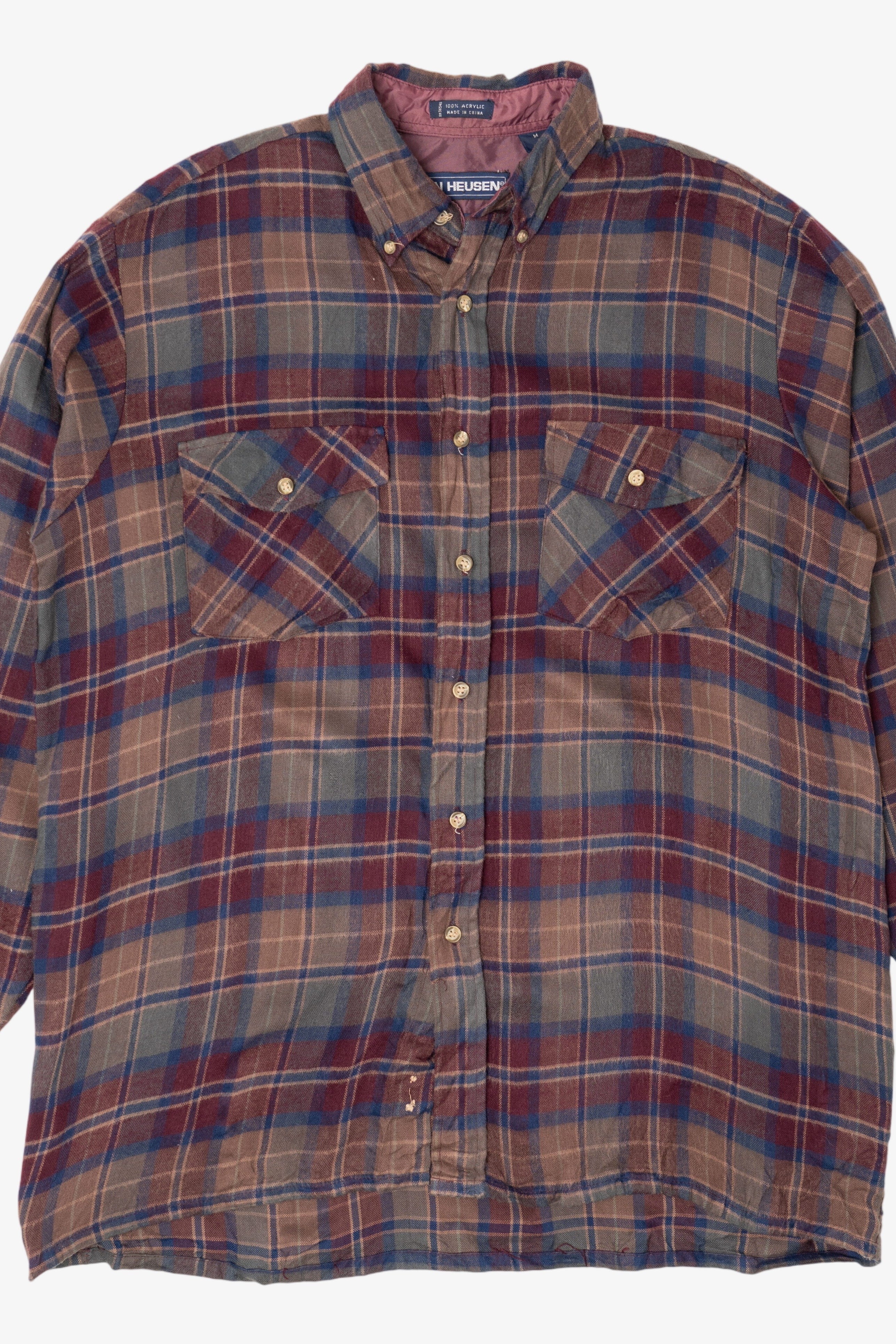 Vintage Van Heusen Plaid Winterweights Button Up Flannel Shirt (1990s)