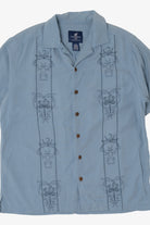 Vintage Blue Caribbean Joe Silk Button Up Shirt (2000s)