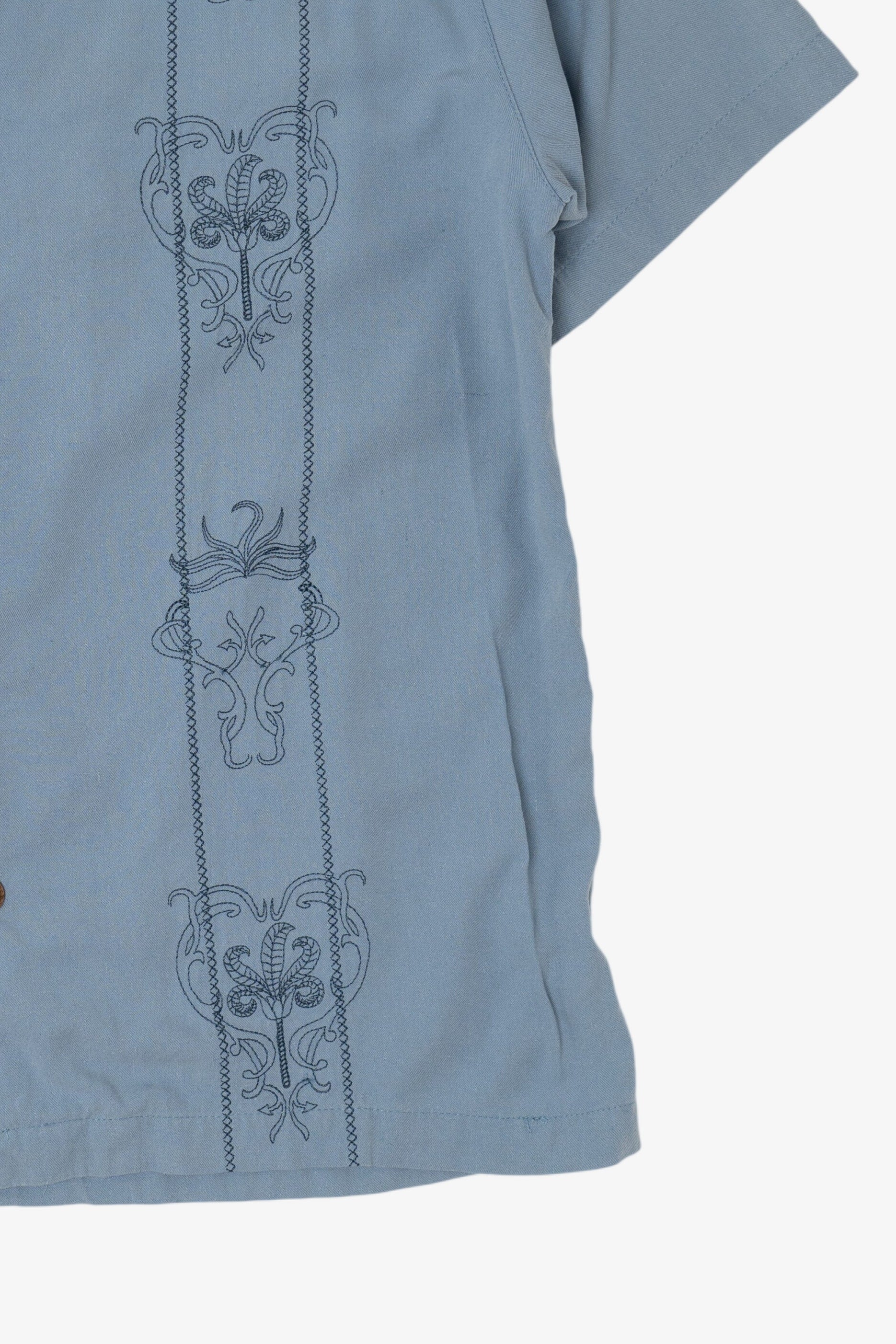 Vintage Blue Caribbean Joe Silk Button Up Shirt (2000s)