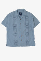 Vintage Blue Caribbean Joe Silk Button Up Shirt (2000s)