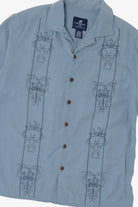 Vintage Blue Caribbean Joe Silk Button Up Shirt (2000s)